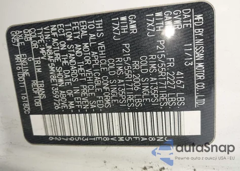 2014 Nissan Juke Sl из США, поврежденный, VIN JN8AF5MV8ET359726